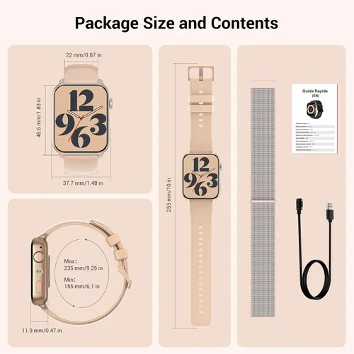 Miniatura 7 de Reloj inteligente para mujeres y hombres, reloj de fitness con pantalla HD de 1.91 pulgadas con linterna LED, más de 100 modos deportivos rastreador
