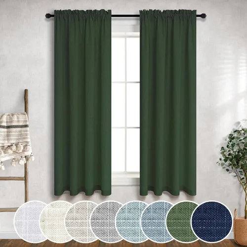 Miniatura 89 de Cortinas blancas puras de 38 pulgadas de ancho para dormitorio, juego de 2 paneles de cortinas de privacidad con bolsillo para barra, cortinas