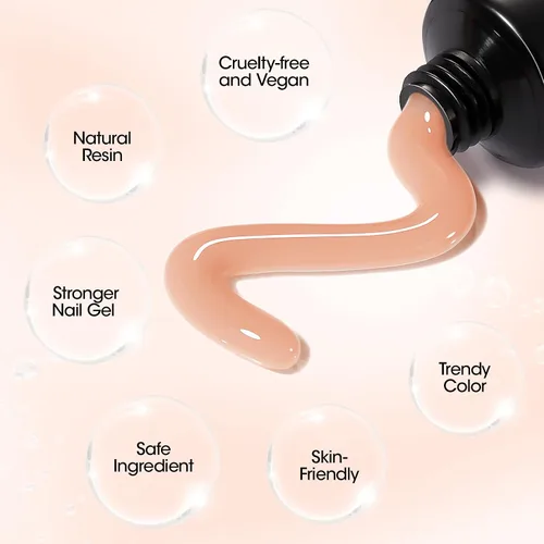 Miniatura 6 de GELLEN Natural Nude - Gel constructor de extensión de uñas de poligel, sin hema, TPO y TMPTA, 2.16 onzas 017 para engrosamiento de uñas de larga