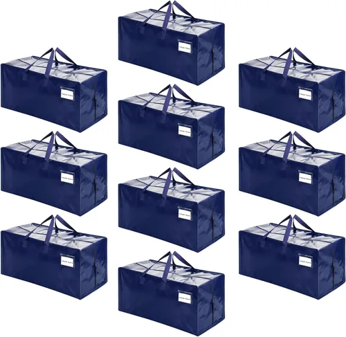 Miniatura 23 de VENO Paquete de 2 bolsas de mudanza, correas de mochila, mudanza, cajas de almacenamiento universitario, con tapas, resistentes, extragrandes, asas