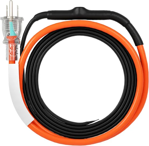 Miniatura 10 de VEVOR Cable de calefacción de tubería autorregulable, cinta térmica de 3 pies y 5 W/pies para protección contra congelación de tuberías, cable