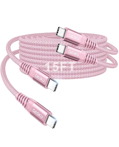 Miniatura 27 de Cable USB C a USB C extra largo de 100 W [paquete de 15 pies/2 unidades] Cable de carga rápida compatible con iPhone 17/17 Pro Max, iPhone 16 Negro