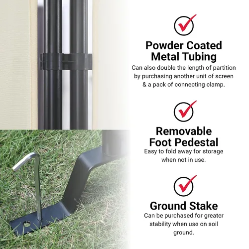 Miniatura 6 de Productos Proman FS17067 Galaxy - Divisor de habitación para interior/exterior (3 paneles), 102” de ancho x 16” de profundidad x 71” de alto Beige