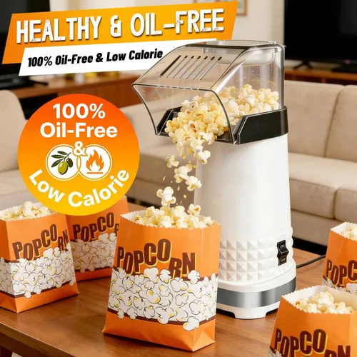 Miniatura 3 de 1200W Hot Air Popcorn Popper ETL Certified – Oil-Free Healthy Popcorn Maker Machine with 4.5 Quart Large Capacity, 2-Minute Fast Electric Popcorn