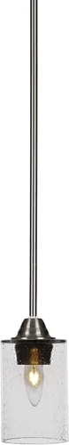 Miniatura 44 de Toltec Lighting Paramount - Mini colgante de 1 luz en acabado negro mate con cristal de arte perla de 7 pulgadas y estilo negro