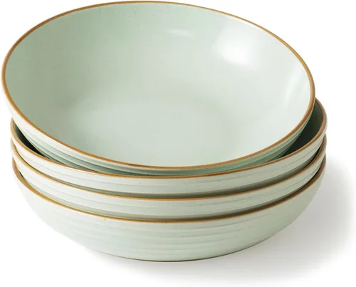 Miniatura 10 de famiware Tempus - Juego de 4 cuencos para pasta de 8.6'', cuencos de 40 oz para cocina, cuencos hondos de gres para servir, aptos para lavavajillas