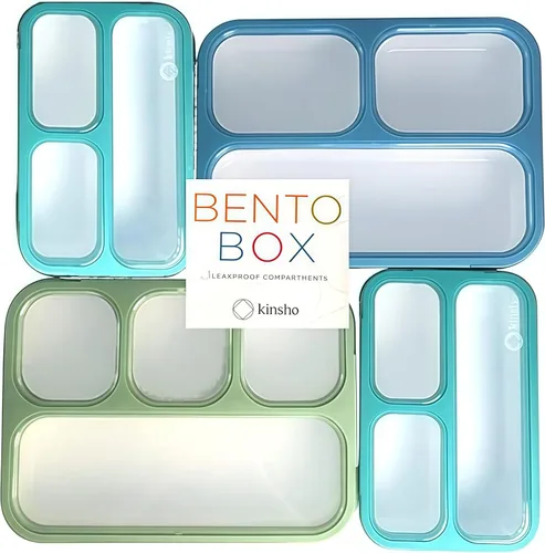 Miniatura 10 de kinsho Bento-Box Lonchera para Niños y Niñas, Recipientes de Comida y Aperitivos para Guardería de Niños Pequeños, Escuela, Viajes, Loncheras Para