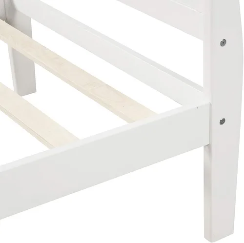 Miniatura 8 de Cama de plataforma individual, marco de cama de madera rústica de aspecto simple con cabecero y estribo para muebles de dormitorio o habitación