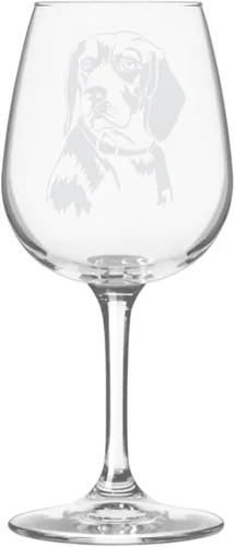 Miniatura 89 de Copa de vino de 12.75 onzas con diseño de perro grabado