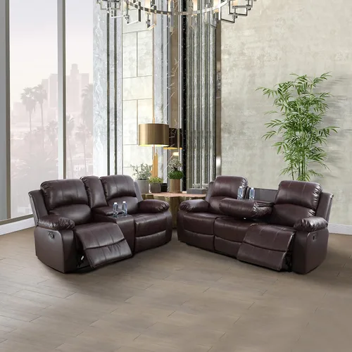 Miniatura 8 de Beverly Fine Furniture Alpine - Juego de sillón reclinable para sala de estar, sofá de dos piezas, color jengibre