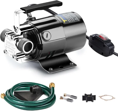 Miniatura 7 de Trupow 1/10HP 330GPH mini bomba eléctrica portátil de transferencia del sumidero de 115 voltios con interruptor de encendido/apagado (solo bomba)