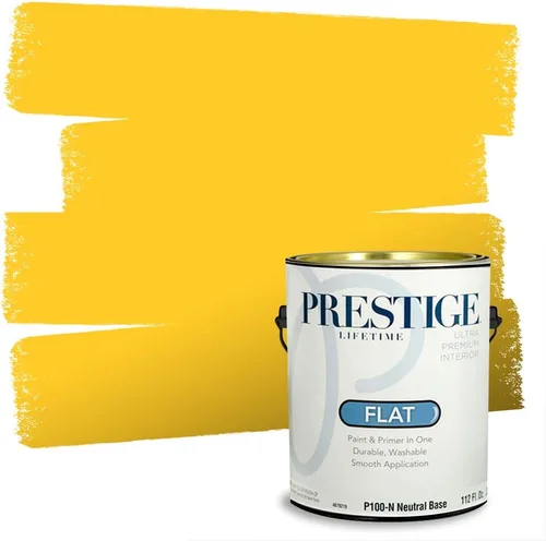 Miniatura 138 de PRESTIGE Pinturas Pintura Exterior e Imprimación En Uno, 1 Galón, Satinado, Pareja Comparable de Benjamin Moore* Amarillo* 320BM-PCM
