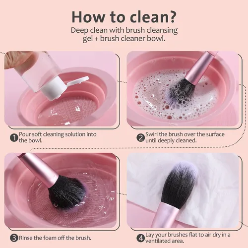 Miniatura 7 de Juego de brochas de maquillaje de viaje, mini brochas de maquillaje para base, corrector, sombra de ojos, rubor, mezcla y pulido, polvo líquido