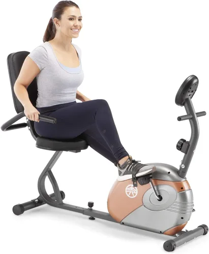 Marcy Home Fitness - Bicicleta de ejercicio personal con resistencia magnética ajustable para entrenamiento cardiovascular y entrenamiento de Cobre