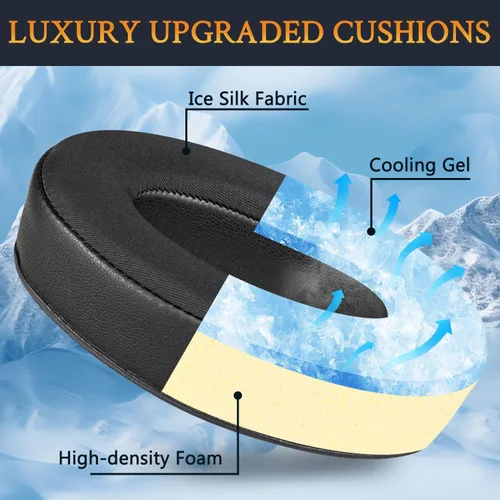 Miniatura 3 de SOULWIT Almohadillas de refrigeración para auriculares Bose Aviation X A10/A20, cojines con espuma de aislamiento de ruido de alta densidad - Negro