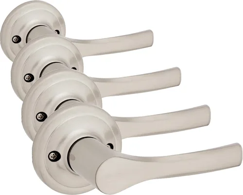 Miniatura 19 de Kwikset Henley - Manija de puerta de paso interior, manija para puertas de armario y pasillo, manija reversible sin bloqueo, níquel satinado