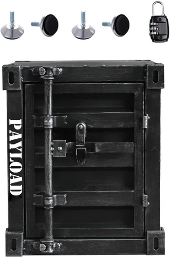 Miniatura 10 de Mesita de noche creativa estilo industrial, contenedor de hierro para sofá, mesa de esquina lateral de metal, mesa de teléfono, decoración de mesa