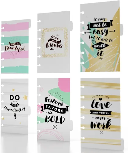 Miniatura 4 de Discagenda Hello Beautiful - Organizador personal de polipropileno para planificar divisores (encuadernación de disco, A5)