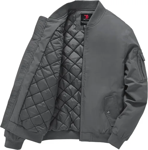 Miniatura 13 de Gopune - Chaqueta bomber para hombre, cortaviento, cálida, resistente al agua, rompevientos, abrigo de invierno, chaquetas acolchadas