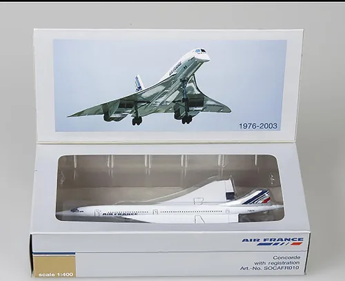 Miniatura 8 de ANTSIR Concorde - Modelo de avión fundido a presión, jet supersónico de metal a escala 1/400, réplica F-BVFB, regalo coleccionable para entusiastas