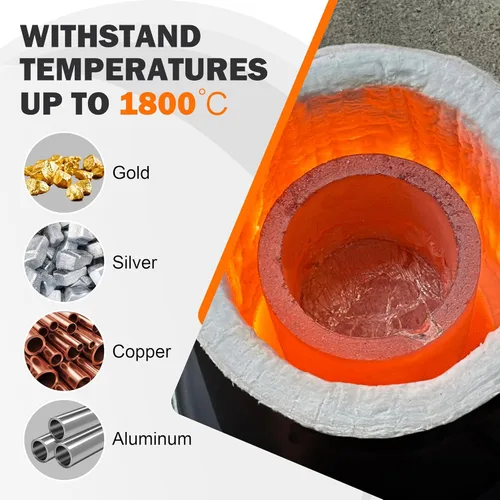 Miniatura 5 de CANALHOUT Crisoles de grafito de carburo de silicio, crisoles para derretir metal, resisten la alta temperatura de 1800℃ (3272°F), fundición