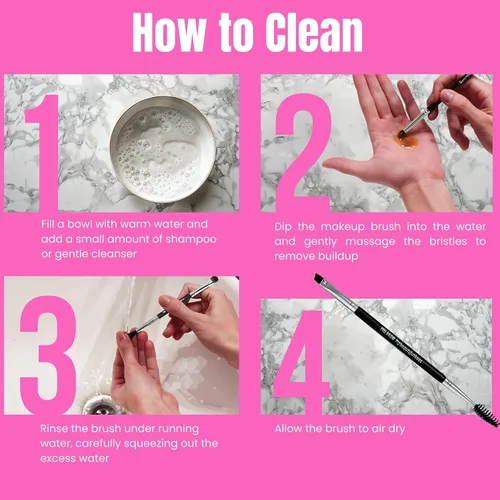 Miniatura 5 de Beauty Junkees Cepillo de cejas en ángulo con carrete, cepillo para cejas y peine con ángulo delgado firme para relleno, tinte, delineador