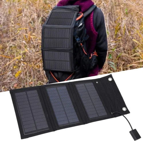 Miniatura 3 de Tyenaza Cargador solar portátil 15W Panel solar portátil Paquete plegable Paneles solares para turismo y senderismo