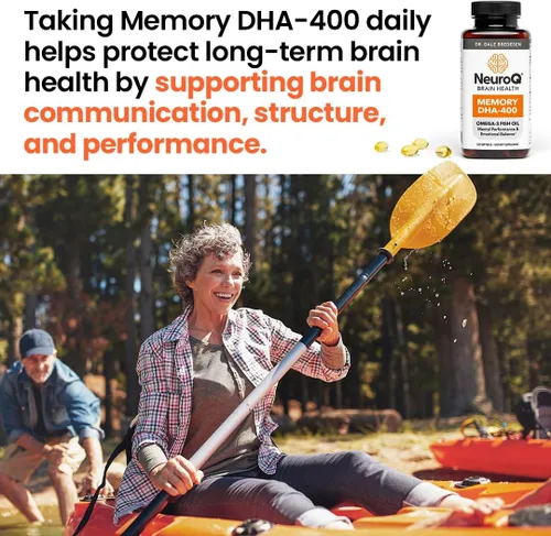 Miniatura 5 de LifeSeasons NeuroQ Memory DHA-400 - Suplemento de aceite de pescado Omega-3 - Rendimiento mental y equilibrio - Apoya la salud neuro cerebral