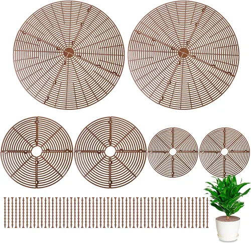 Miniatura 10 de Newtay 2 fundas protectoras de suelo para macetas, protectores de flores cortables contra animales, gatos, ardillas, tapones para excavar plantas