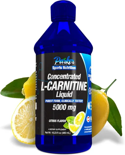 Parker Naturals Líquido concentrado de L-carnitina, suplemento de L-carnitina con sabor a cítricos totalmente naturales, L-carnitina líquida con