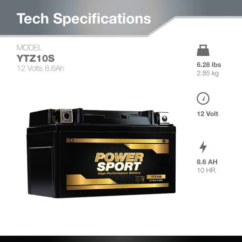 Miniatura 2 de ExpertPower YTZ10S AGM - Batería de motocicleta – 12 V, 8.6 Ah, 220 baterías CCA Powersports para Vulcan 650 S, CD Shadow Deluxe, YFM35R Raptor ATV