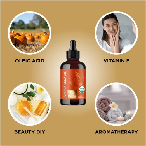 Miniatura 9 de Aceites de semillas de romero y calabaza para el crecimiento del cabello, aceite esencial puro de romero y aceite de calabaza orgánico para hombres