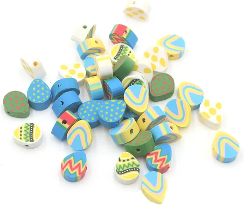 Miniatura 27 de 100 cuentas de arcilla polimérica mixta Heishi para hacer pulseras, aretes, collares, joyas Bola