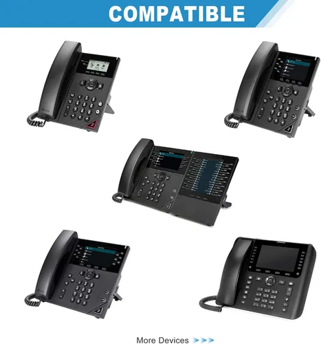 Miniatura 5 de Adaptador de corriente compatible con POLYCOM VVX Business IP Phone, VVX 150 250 350 450 OBI, 6.6 pies de largo