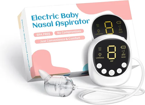 X-Bosak Aspirador nasal eléctrico para bebés, removedor de moco de grado hospitalario con 9 niveles de succión, recargable USB-C, luz nocturna y