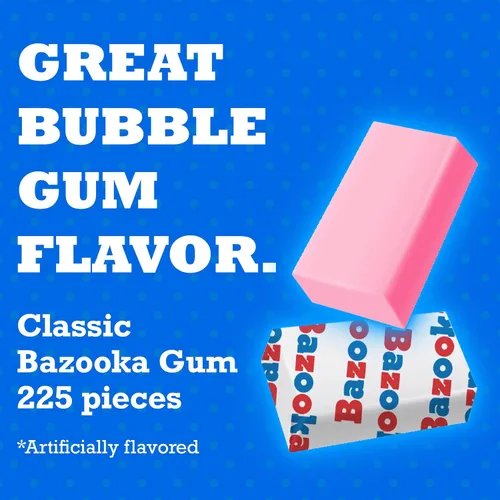 Miniatura 3 de Bazooka - Chicle de Pascua, 225 unidades, envuelto individualmente, con sabor original, tubo de chicle a granel, divertido caramelo antiguo
