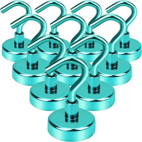 Miniatura 13 de Diymag Ganchos magnéticos, resisten 80 lb, 20 unidades, neodimio de tierras raras fuertes para colgar, colgador magnético para cortina, hogar, Negro