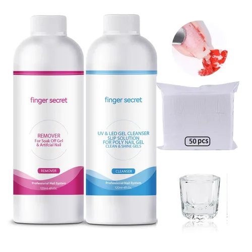 Miniatura 12 de Kit removedor de esmalte de uñas de gel de acetona de 4 onzas líquidas de capacidad, removedor de pegamento profesional de uñas rápida y fácilmente