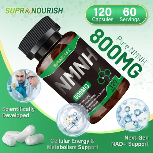 Miniatura 3 de Suplemento NMNH puro 120 cápsulas – 800 mg de suplementos de NMNH de alta pureza, suplemento de NAD para Boost NAD+ para energía celular