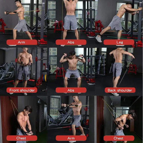 Miniatura 6 de WHATAFIT Bandas de resistencia, bandas de ejercicio, bandas de resistencia para entrenamiento, bandas de entrenamiento con asas para hombres