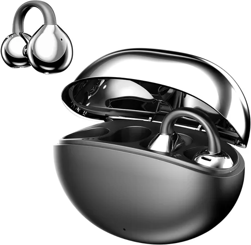 Auriculares con clip, auriculares abiertos inalámbricos Bluetooth 5.4 con micrófono, auriculares con clip de oreja, mini auriculares para correr,