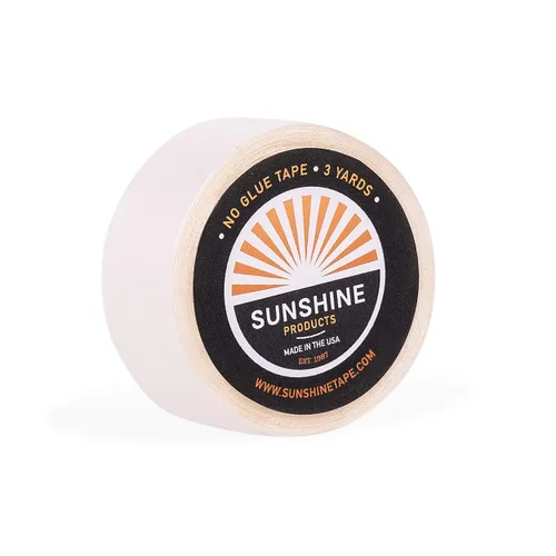 Miniatura 20 de Sunshine Tape Rollo de cinta adhesiva para peluca sin pegamento 1 pulgada x 3 yardas Doble cara, grado médico Cinta de tupé y peluca