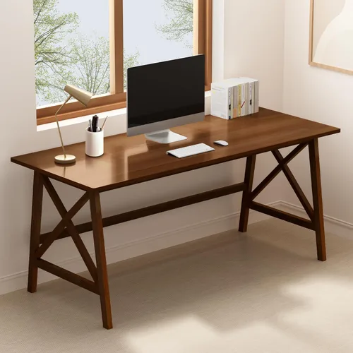 Miniatura 10 de NELYE Escritorio moderno de madera maciza, mesa de computadora simple de 48 pulgadas para oficina en casa, estudio, escritura, estación de trabajo