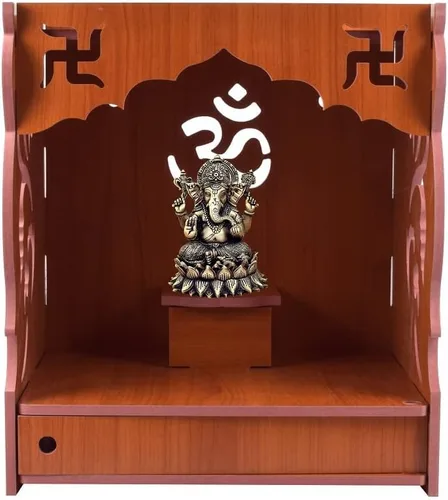 Miniatura 4 de Amaze International Hecho a mano Hermoso MDF Madera Hogar & Oficina Templo con LED Templo de Dios Templo de Color Rojo Mandir
