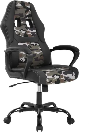 Miniatura 10 de Silla de juegos de piel sintética, ergonómica, silla de oficina, sillas ejecutivas para computadora, respaldo alto, tarea de computadora con soporte