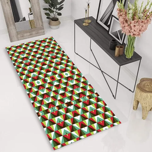 Miniatura 2 de Alfombra de pasillo con diseño contemporáneo, de 35.5 pulgadas x 11 pies, para pasillos, cocina, entrada, vestíbulo, alfombra de pelo bajo, lavable