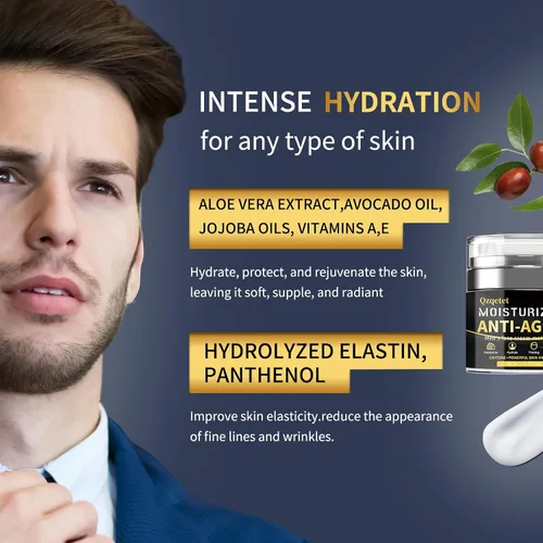 Miniatura 3 de Crema facial para hombre, antienvejecimiento, crema hidratante facial para hombre, loción facial con colágeno, retinol y ácido hialurónico, cuidado