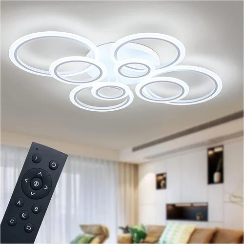 Miniatura 14 de Shine LUEST Lámpara de techo LED moderna de 34 W, 3000 K-6000 K regulable, accesorios de iluminación de techo para montaje en techo, 4 anillos