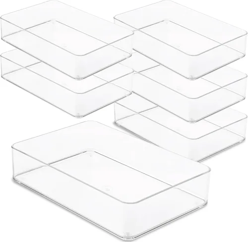 Miniatura 8 de primebox Organizadores de cajones de acrílico transparente de plástico. Baño, cocina, dormitorio, utensilios, cubos organizadores de oficina