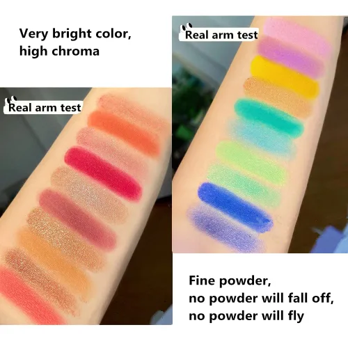 Miniatura 6 de Sombra de ojos de doble color, paleta de maquillaje de ojos de alto pigmento, polvo de sombra de ojos mate con brillo metálico, maquillaje de ojos